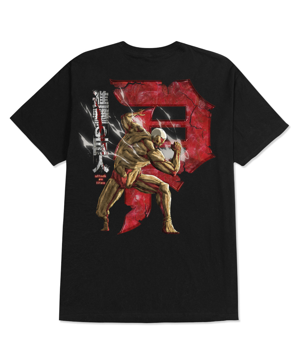 PRIMITIVE X ATTACK ON TITAN ARMORED DIRTY P TEE BLACK