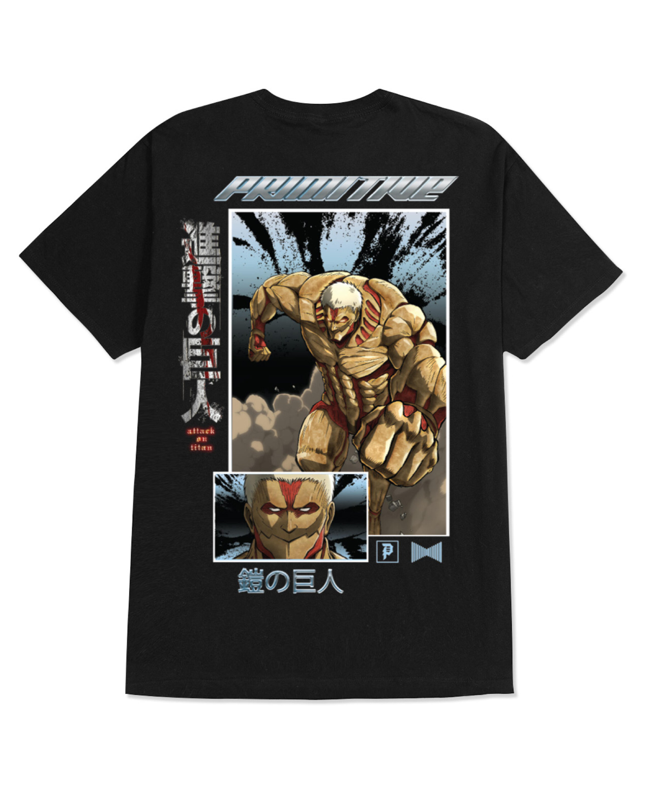 PRIMITIVE X ATTACK ON TITAN ARMORED HEAVYWEIGHT TEE BLACK
