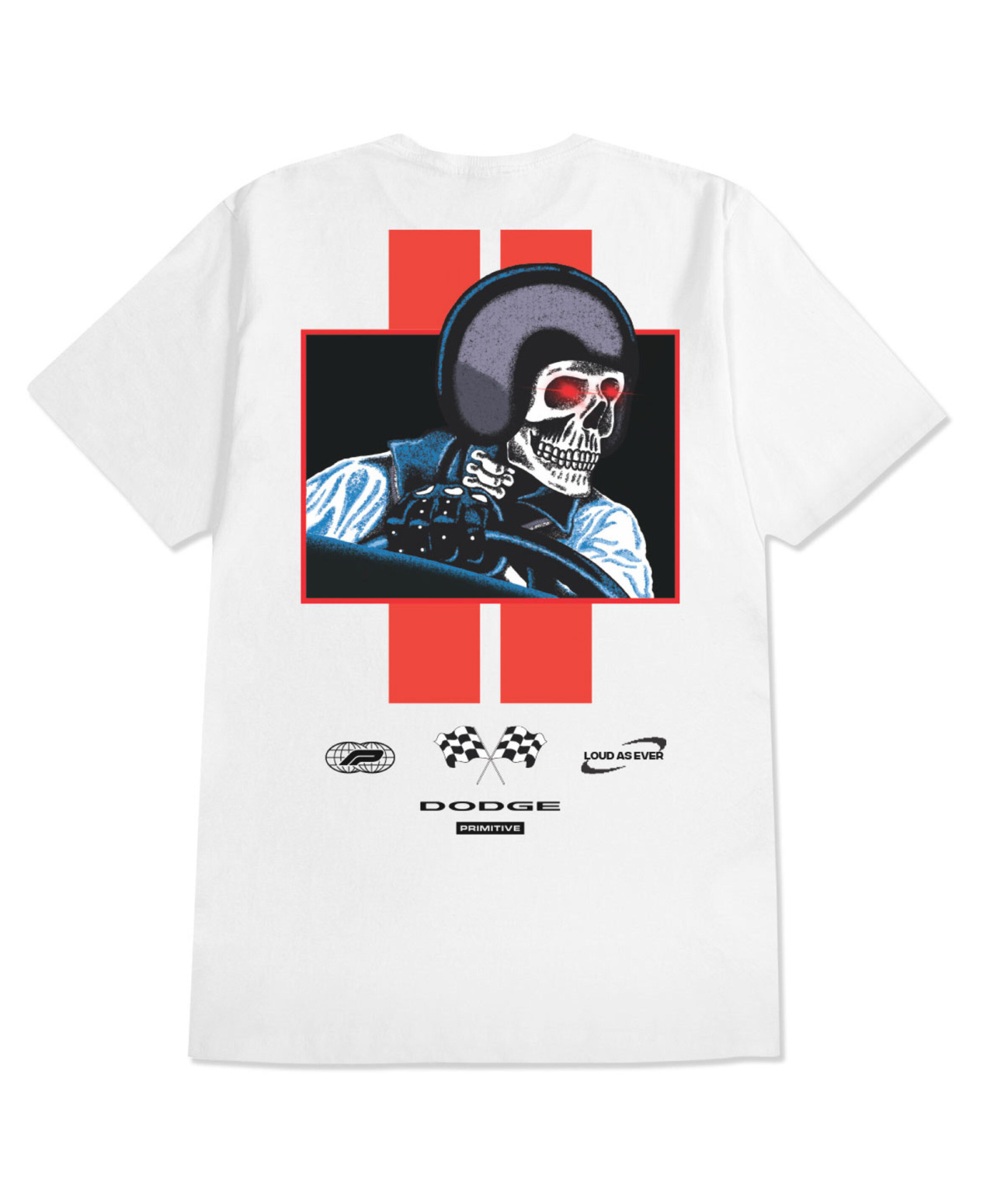 PRIMITIVE X DODGE RACER TEE WHITE