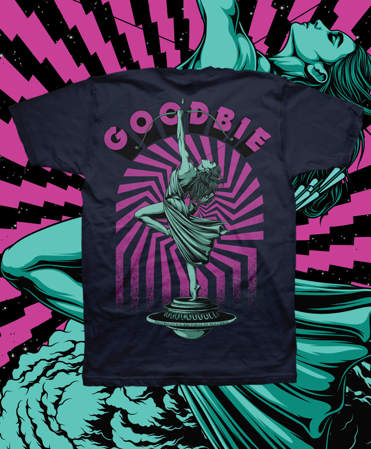 GOODBIE WAR GAMES NUCLEAR ARCHERY TEE NAVY