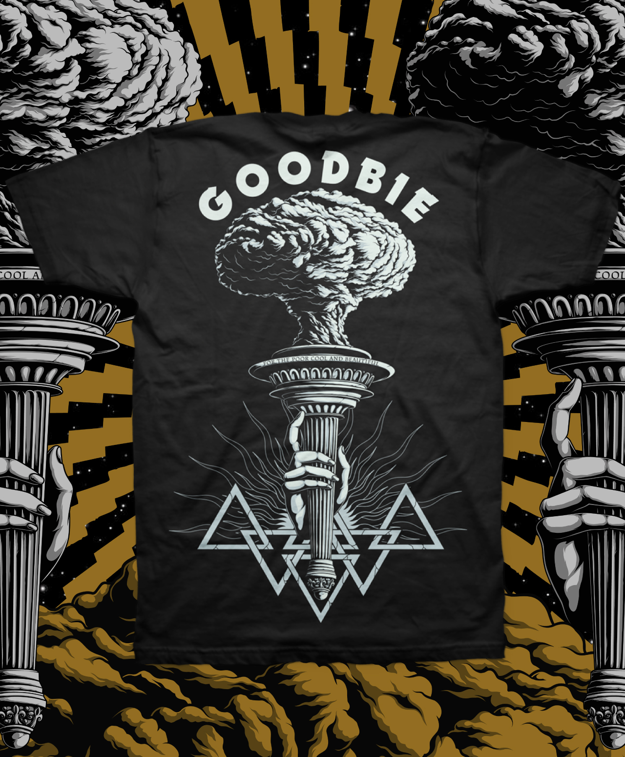 GOODBIE WAR GAMES NUCLEAR TORCH GLOW IN THE DARK TEE	BLACK