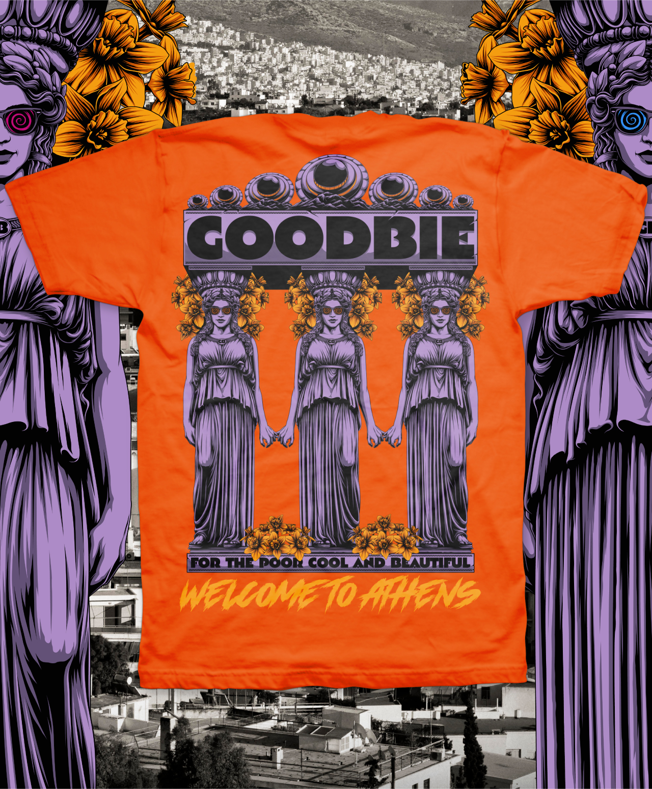 GOODBIE WELCOME TO ATHENS TEE ORANGE