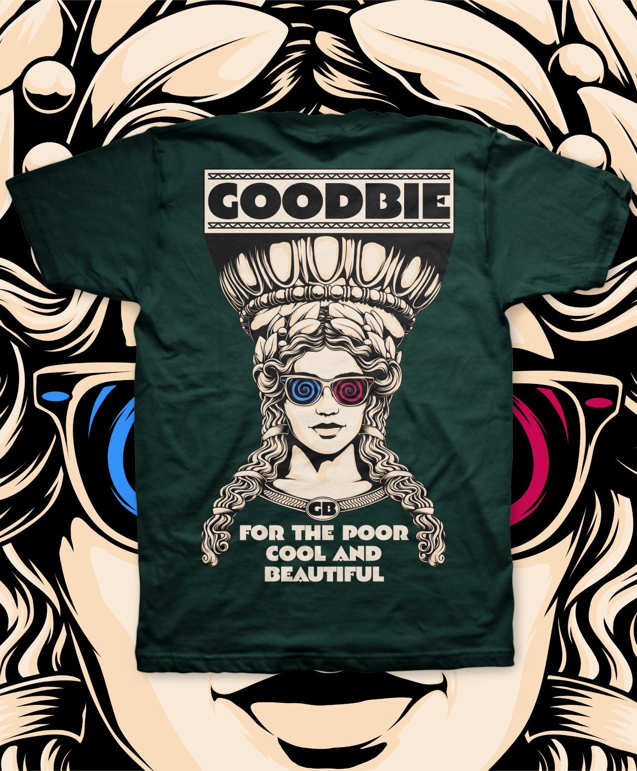 GOODBIE KARRY 3D GLOW TEE FOREST GREEN