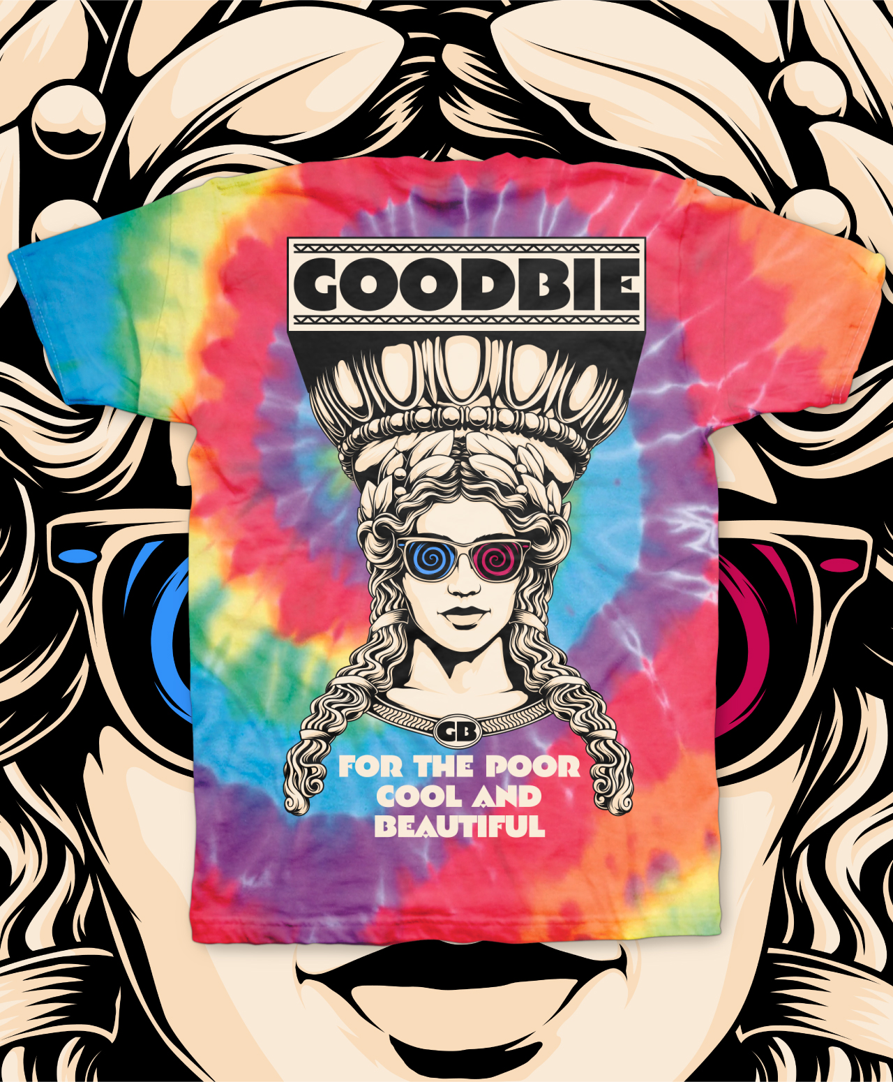 GOODBIE KARRY GLOW TIE DYE TEE RAINBOW