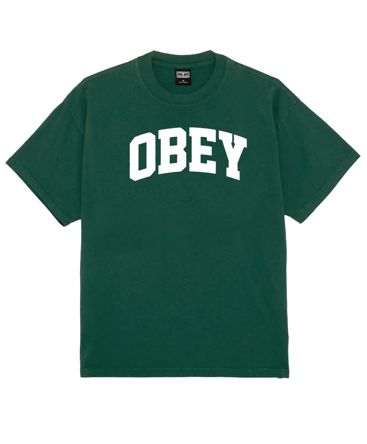 OBEY COLLEGIATE HEAVYWEIGHT TEE RAIN FOREST