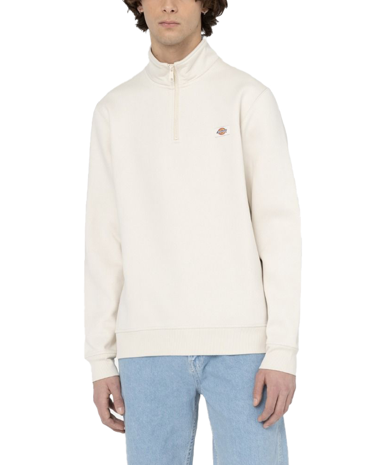 DICKIES OAKPORT QUARTER ZIP WHITECAP GREY