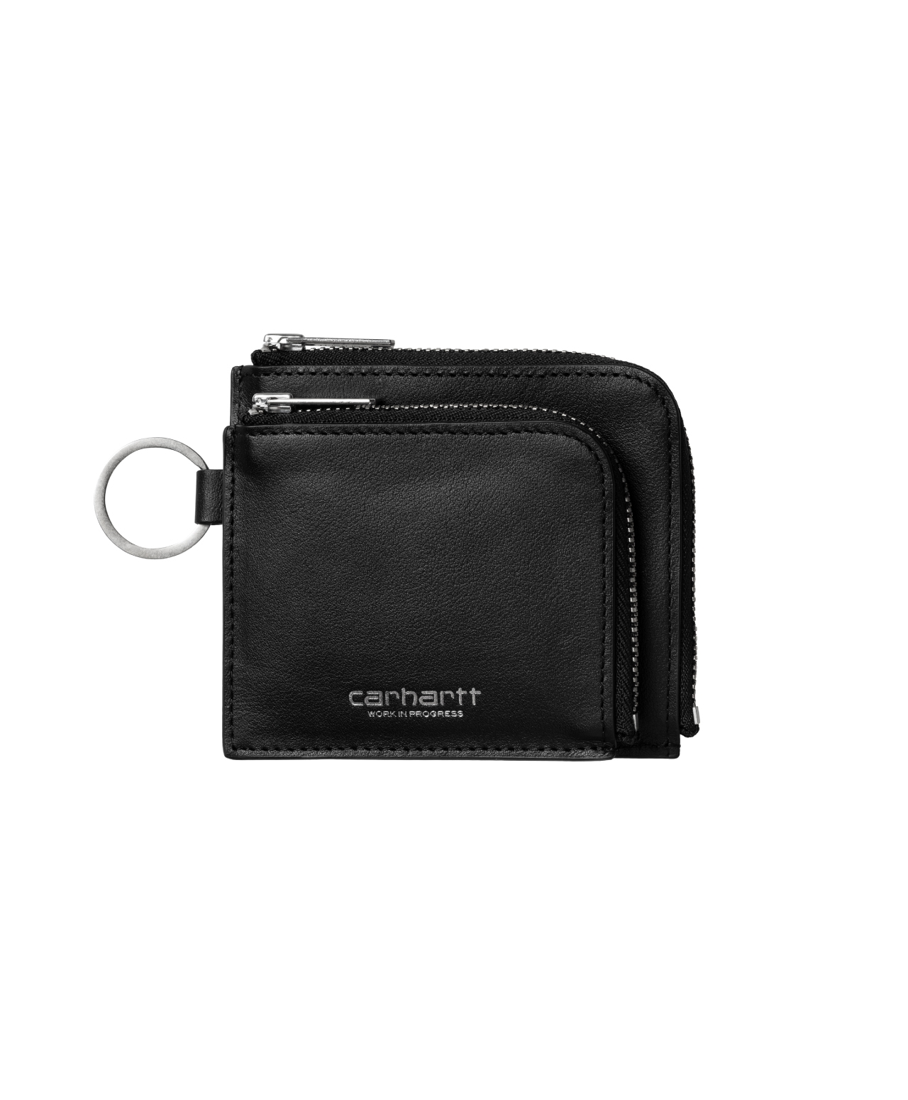 CARHARTT WIP DOUBLE VEGAS ZIP WALLET BLACK/SILVER