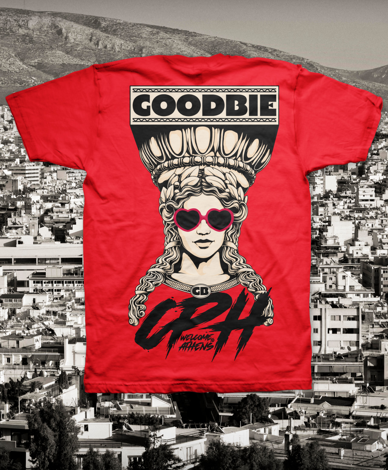 CPH X GOODBIE LOVE SHADES TEE RED