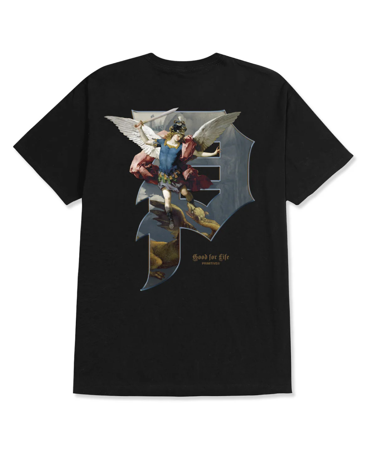 PRIMITIVE GOLD PACK REDEMPTION TEE BLACK
