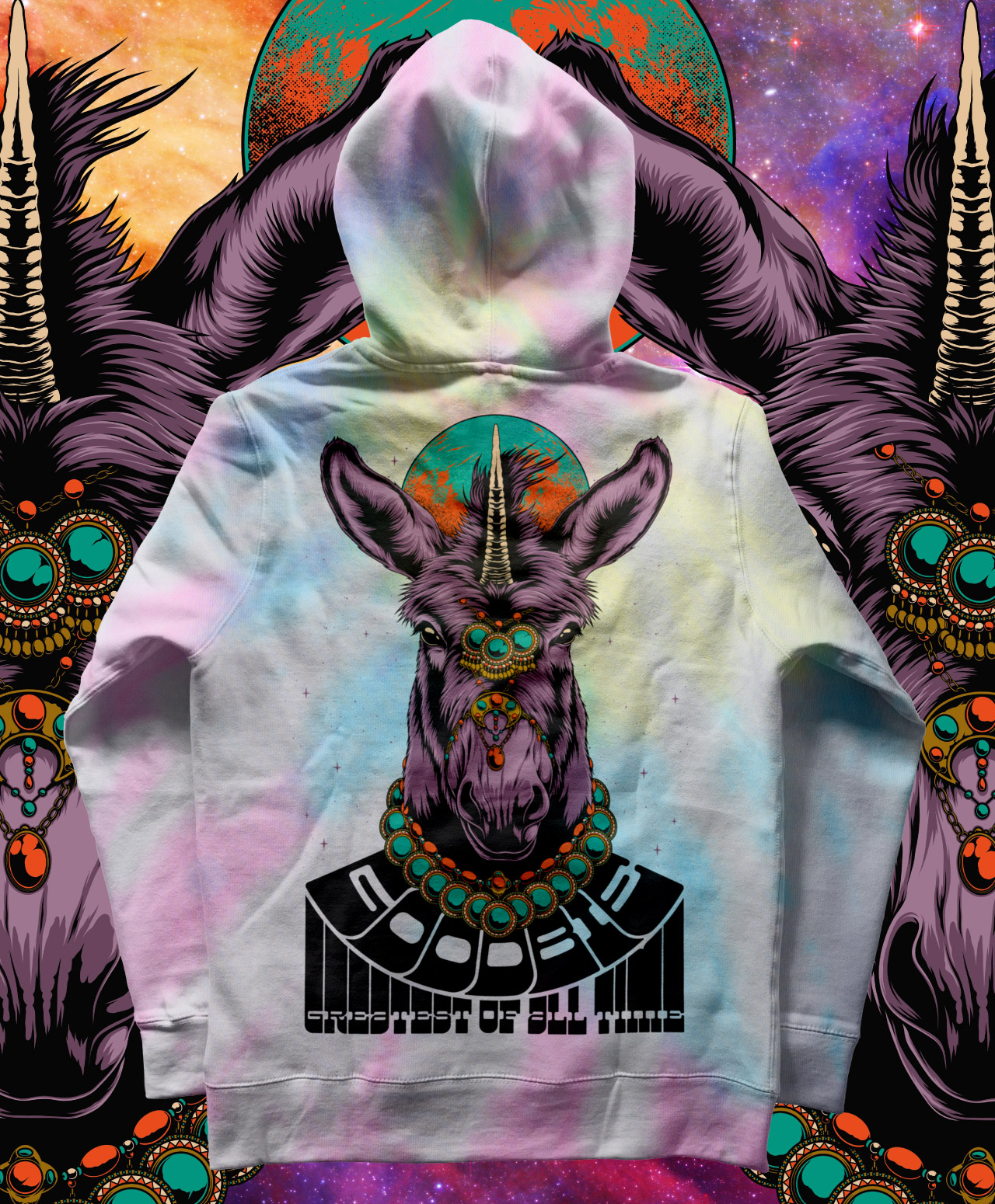 GOODBIE G.O.A.T UNIDONK PREMIUM TIE DYE HOOD SUNSET