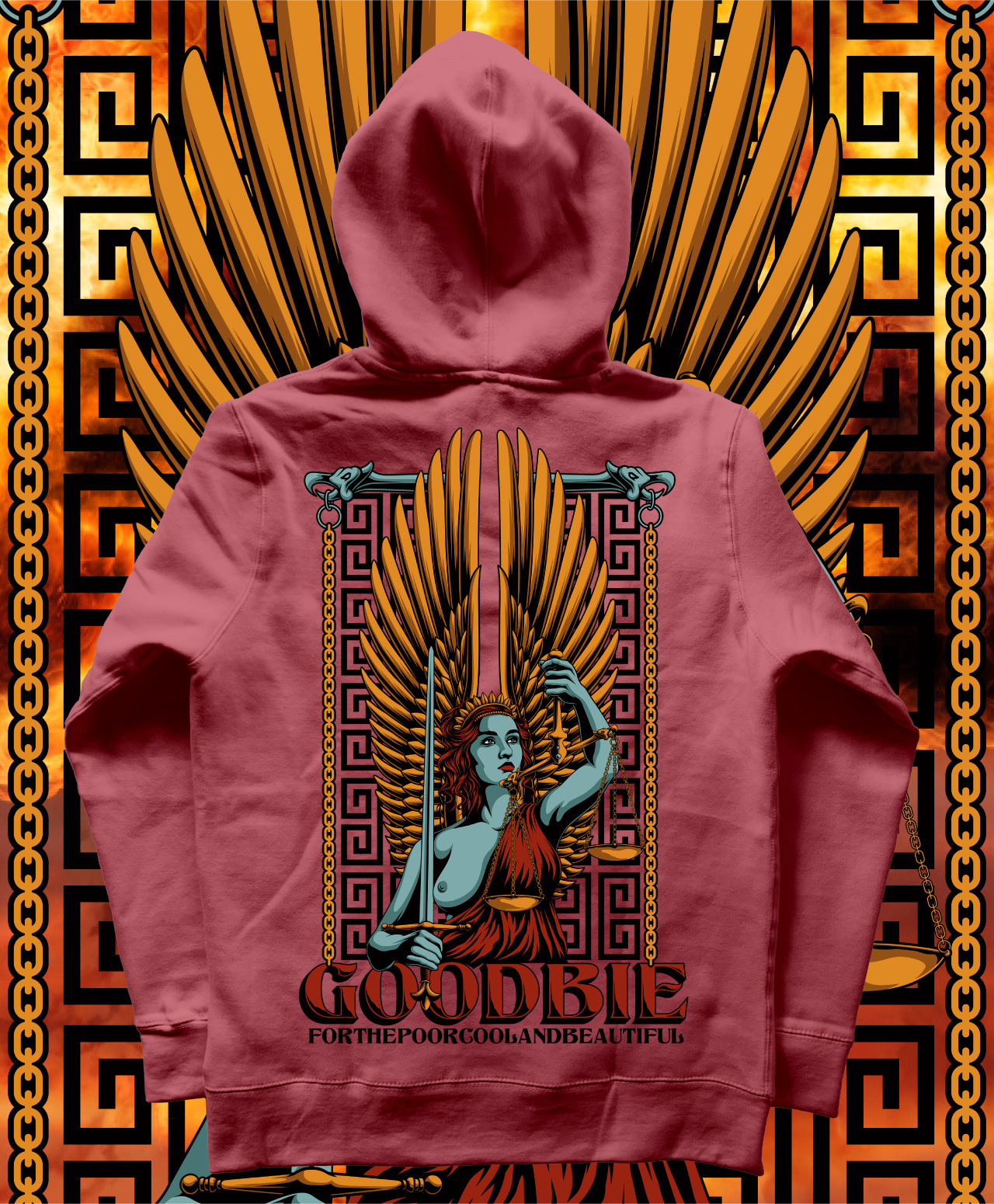 GOODBIE NEMESYS PREMIUM HOOD DIPPED MAROON