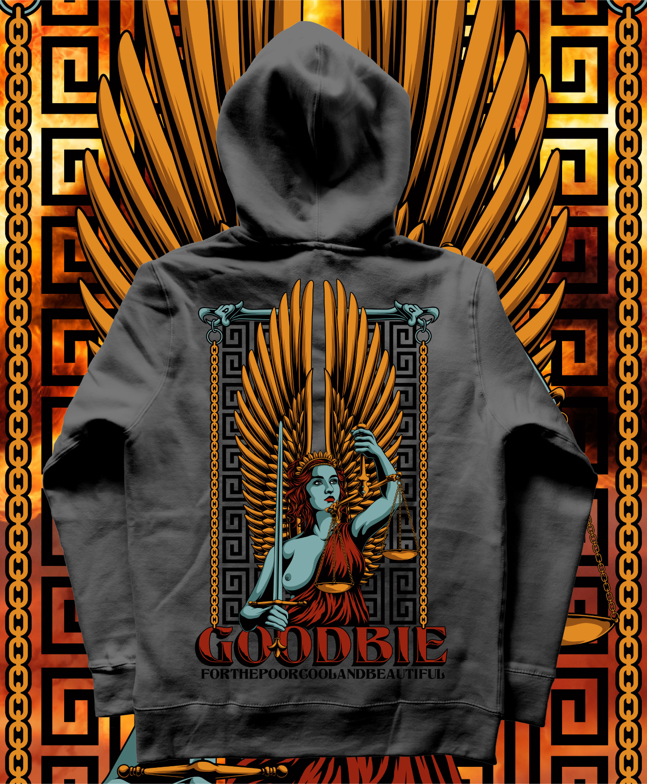 GOODBIE NEMESYS PREMIUM HOOD DIPPED BLACK