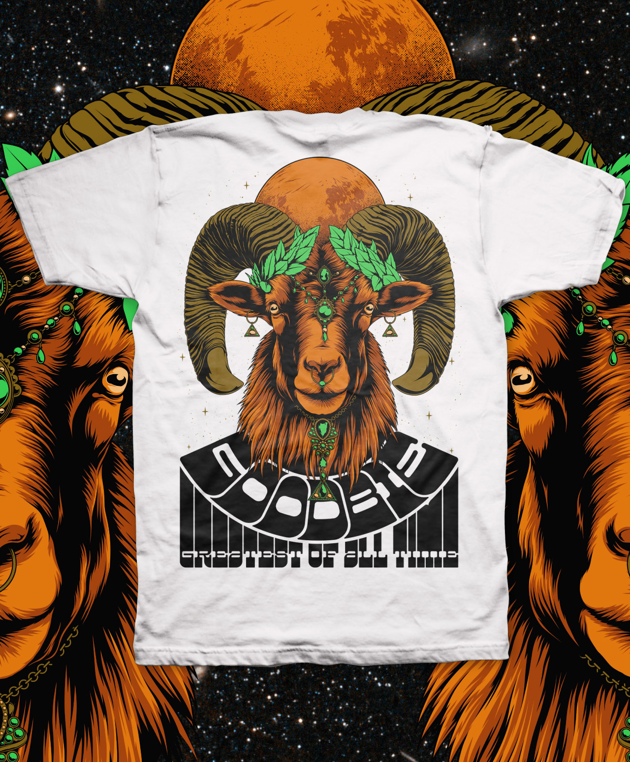 GOODBIE G.O.A.T GOAT TEE WHITE