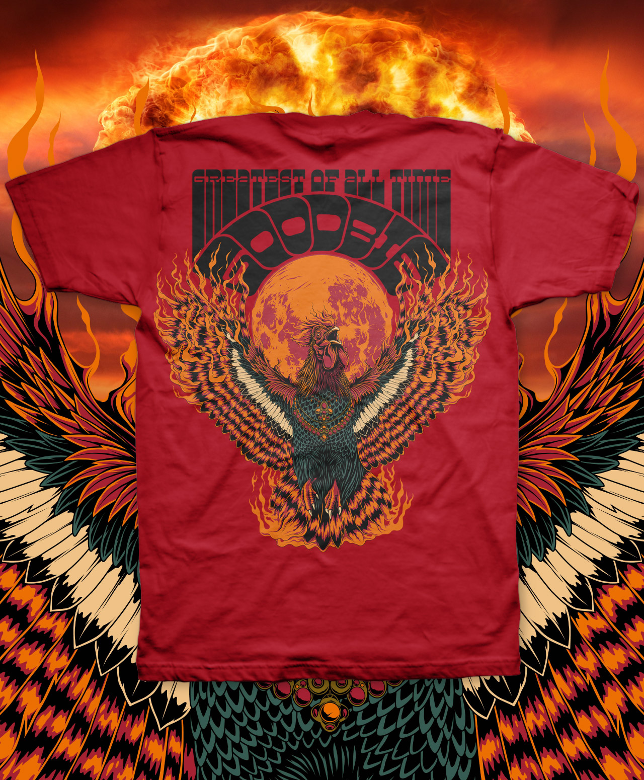 GOODBIE G.O.A.T PHOENIX TEE CRANBERRY