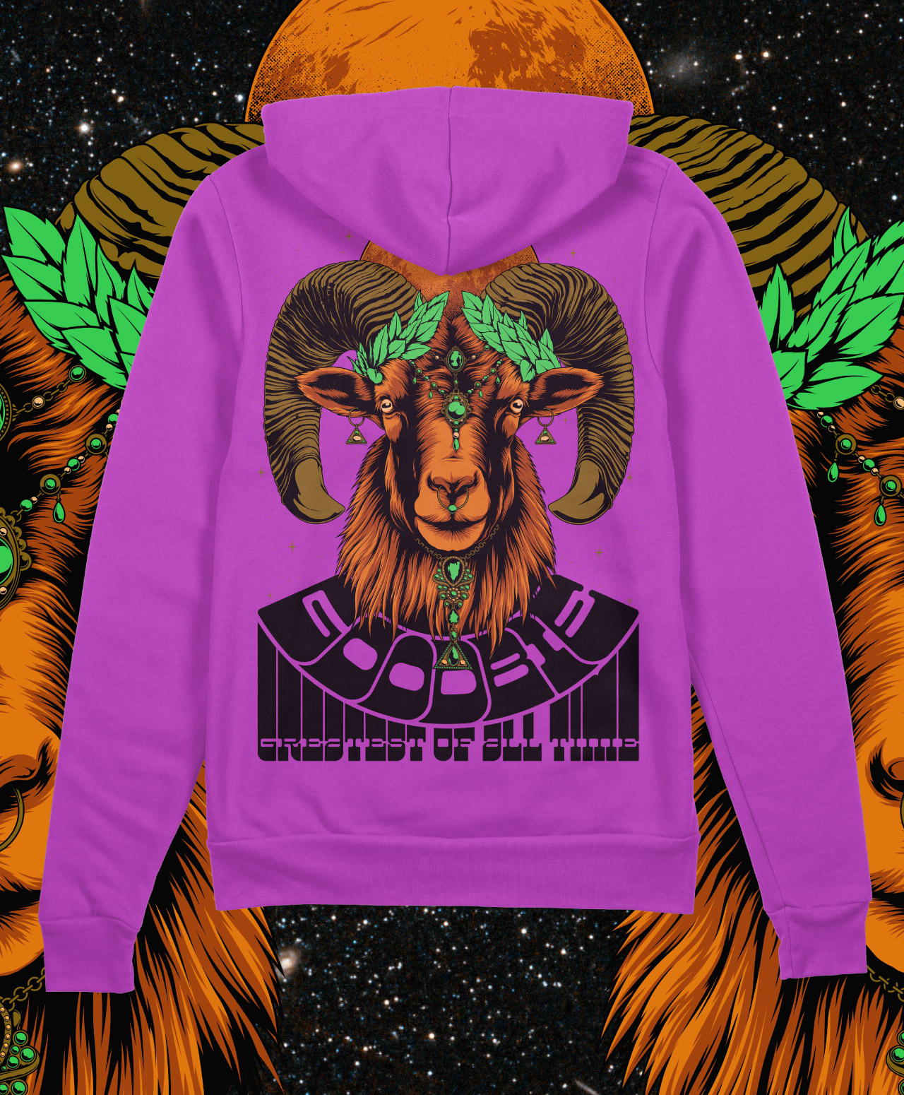 GOODBIE G.O.A.T GOAT ZIP HOOD DARK ORCHID