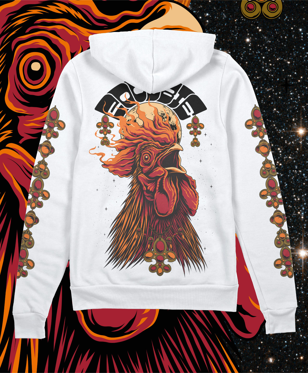 GOODBIE G.O.A.T PLAY CHICKEN ZIP HOOD WHITE