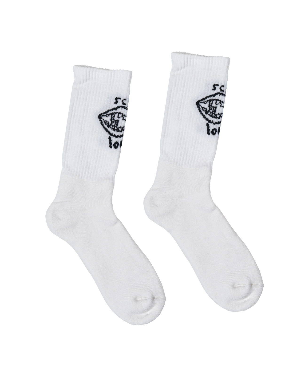 SCREW LOOSE LOGO SOCKS WHITE