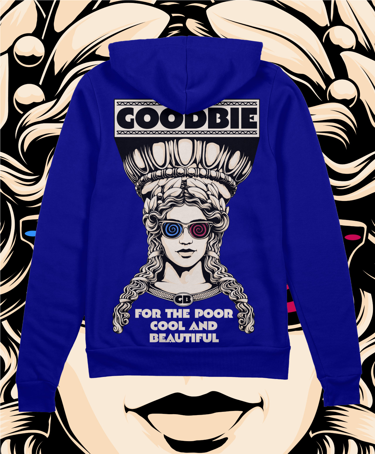 GOODBIE KARRY 3D GLOW ZIP HOOD LAPIS