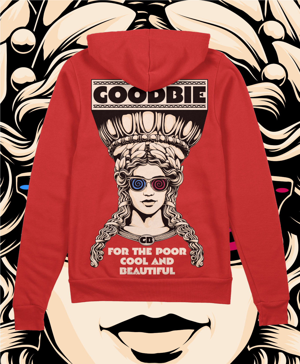 GOODBIE KARRY 3D GLOW ZIP HOOD RED