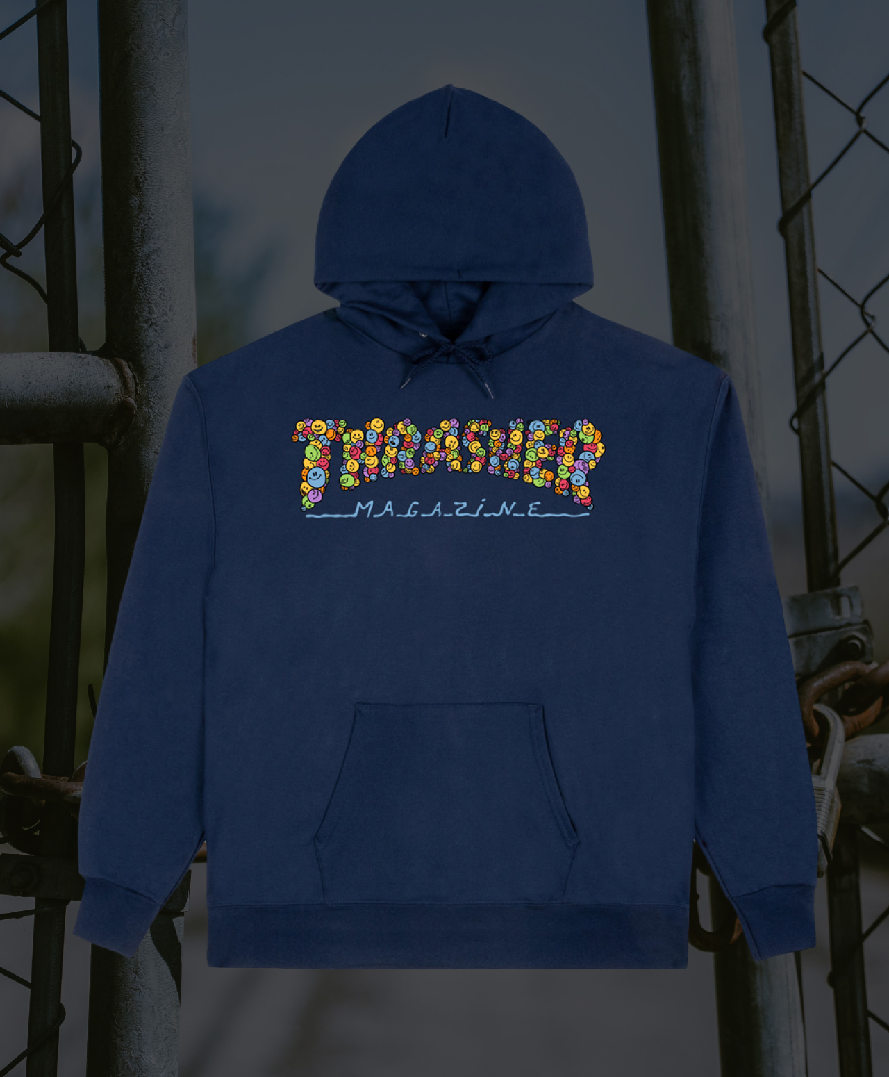 THRASHER SMILE BY SPANKY HOOD NAVY