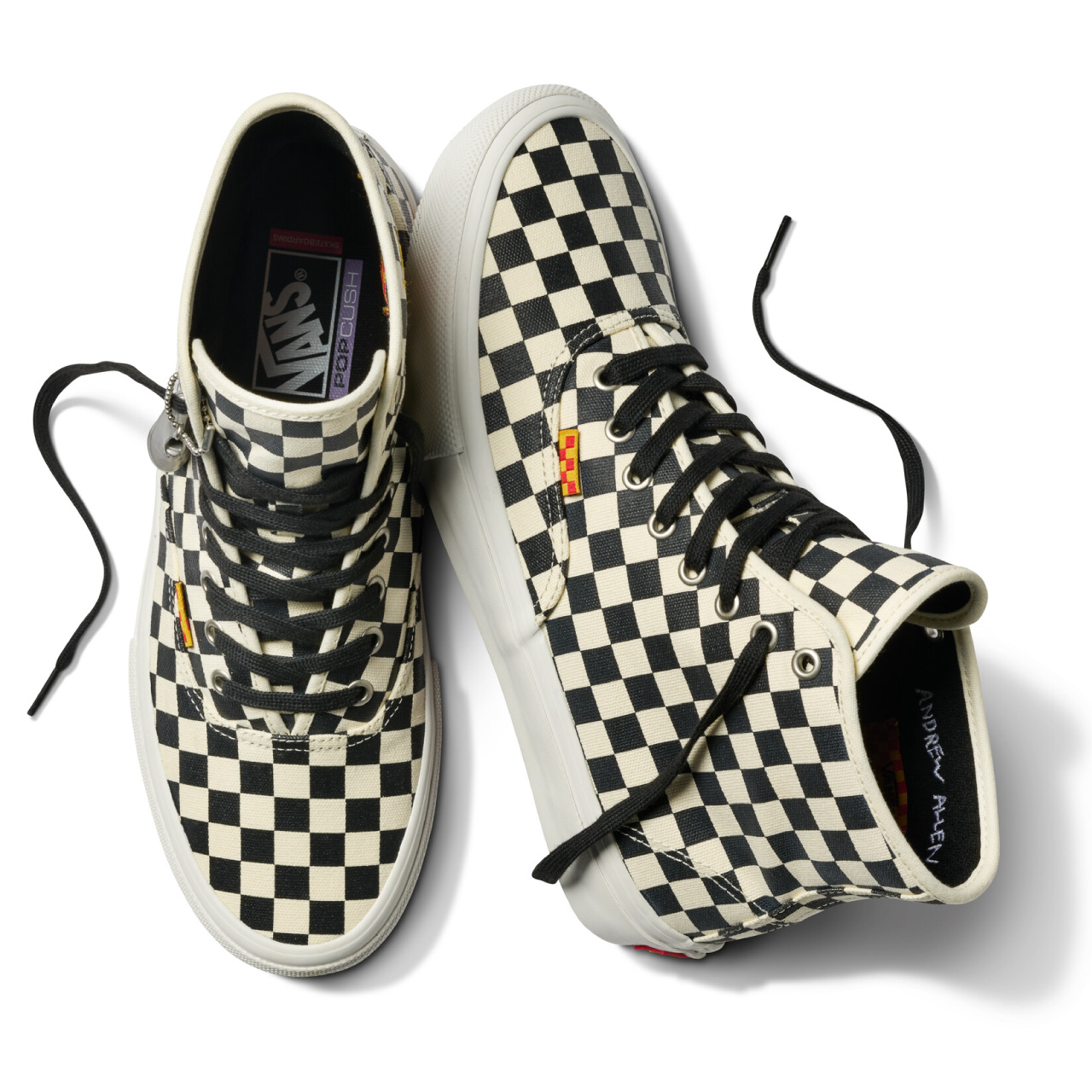 VANS X ANDREW ALLEN SKATE AUTHENTIC HIGH CHECK BLACK/WHITE | SHOES 