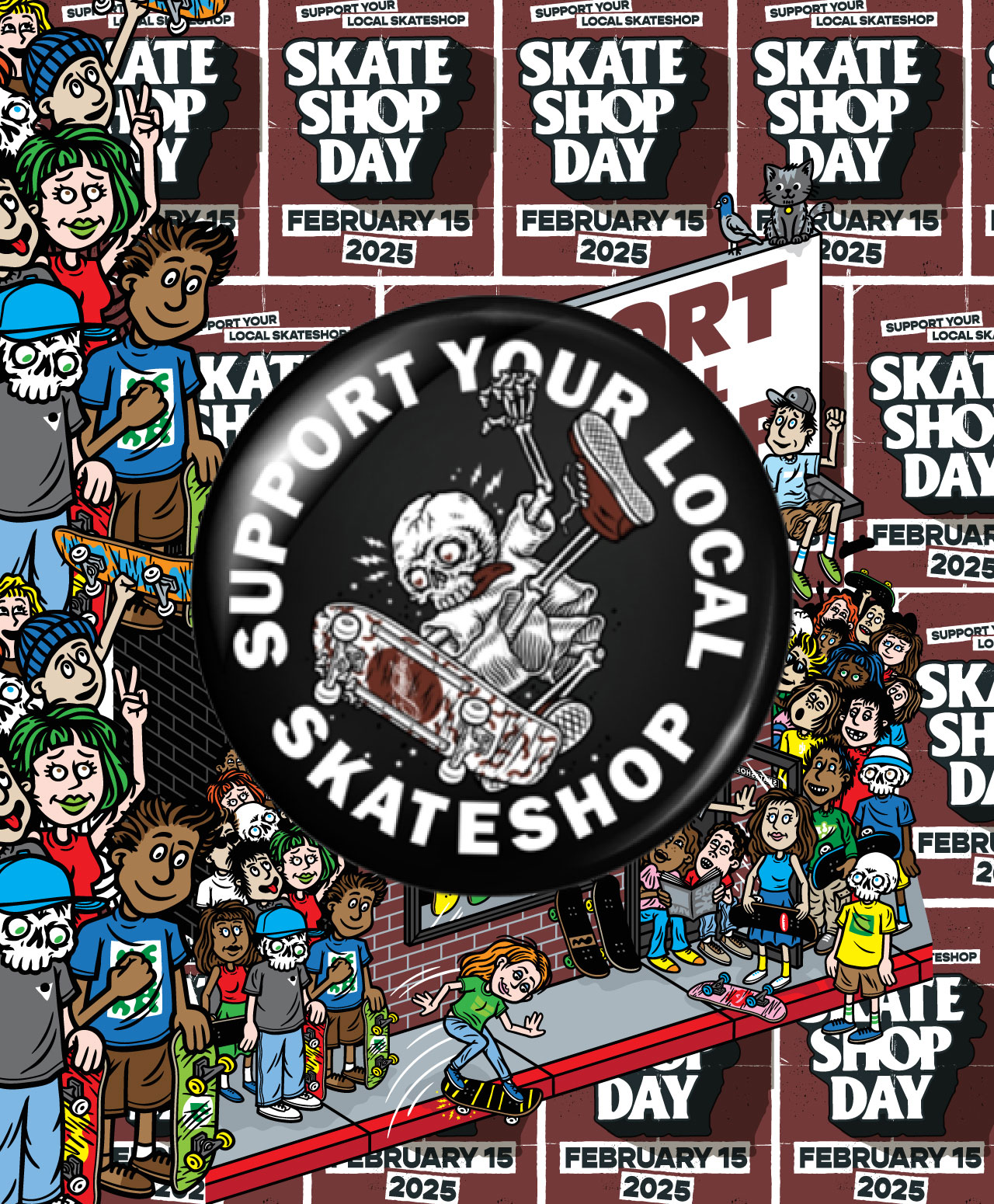 SKATESHOP DAY MAGNET 1.25 BLACK