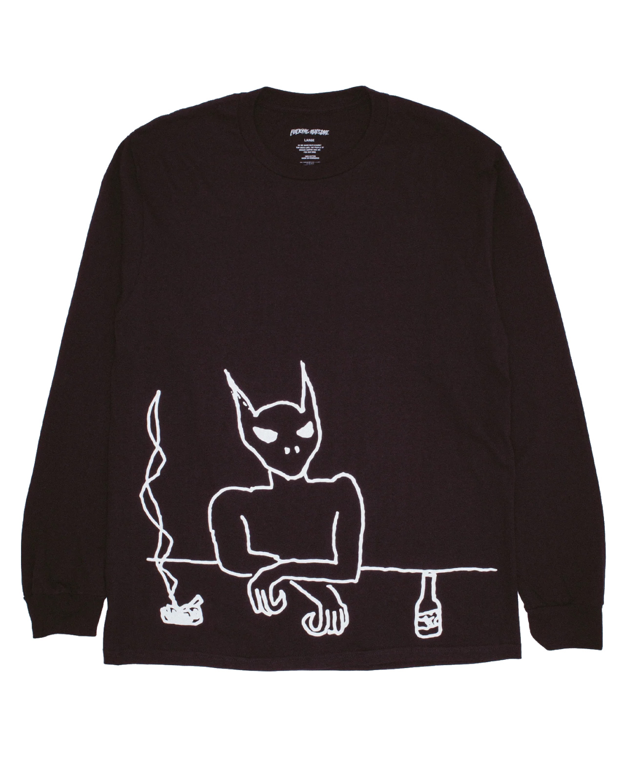 FUCKING AWESOME DRUNK ALIEN LONG SLEEVE BLACK
