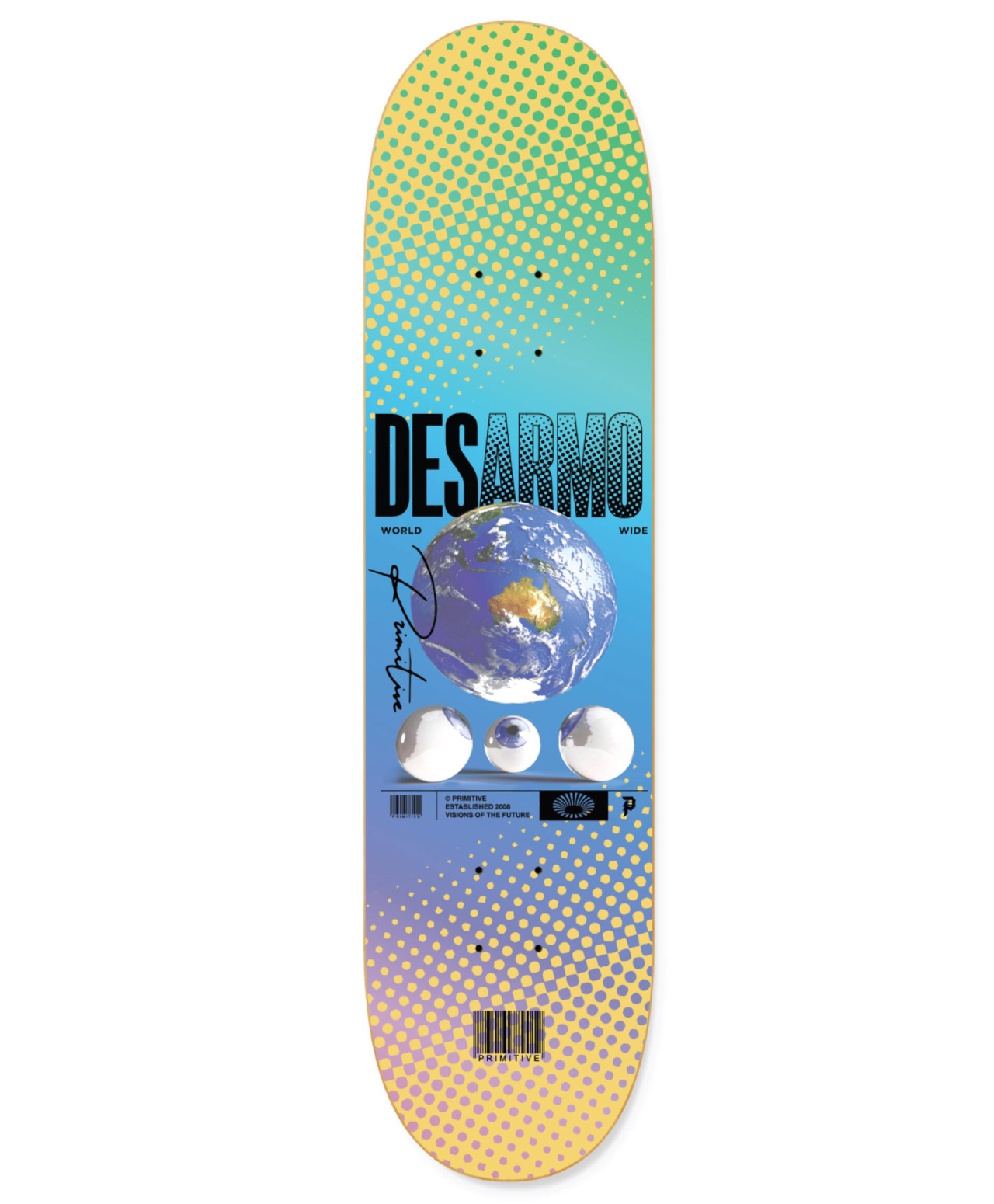 PRIMITIVE DESARMO VISION SKATE DECK 8.38 MULTI