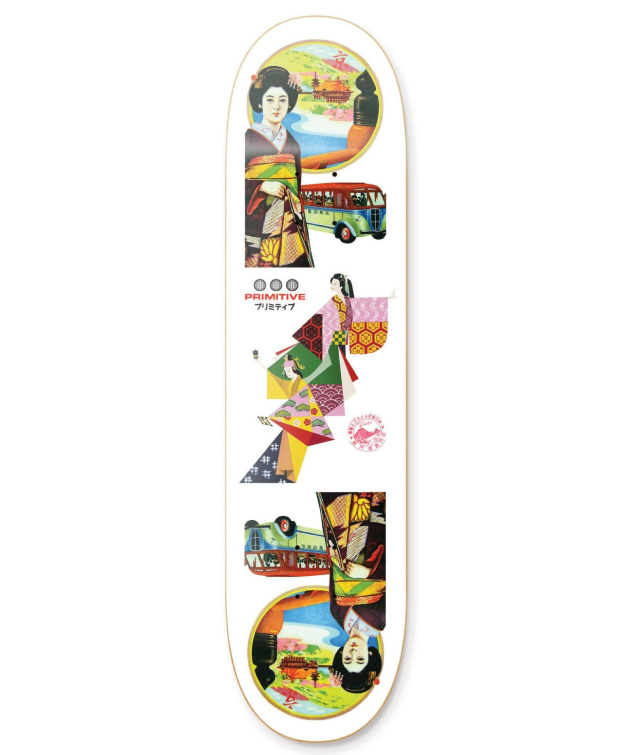 PRIMITIVE NEAL FAR EAST SKATE DECK 8.38 WHITE