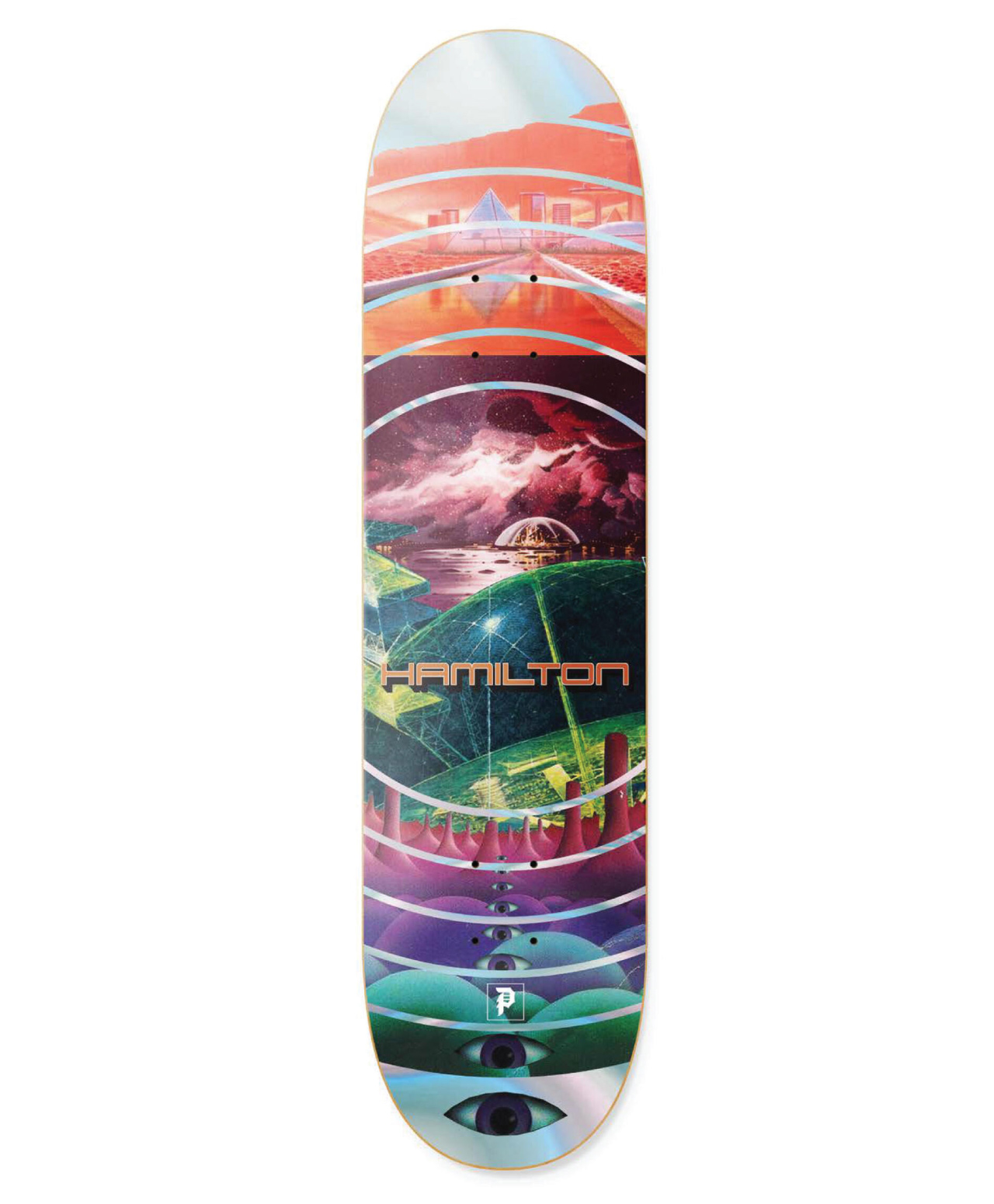 PRIMITIVE HAMILTON DIMENSION SKATE DECK 8.125 MULTI