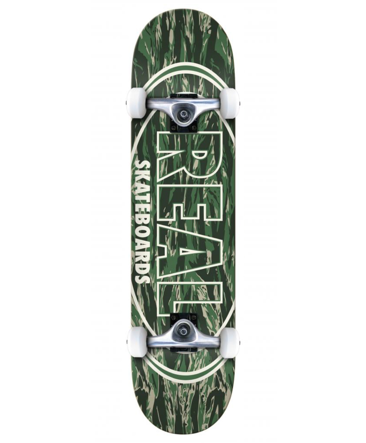 REAL STEALTH OVAL COMPLETE SKATEBOARD 7.5 GREEN