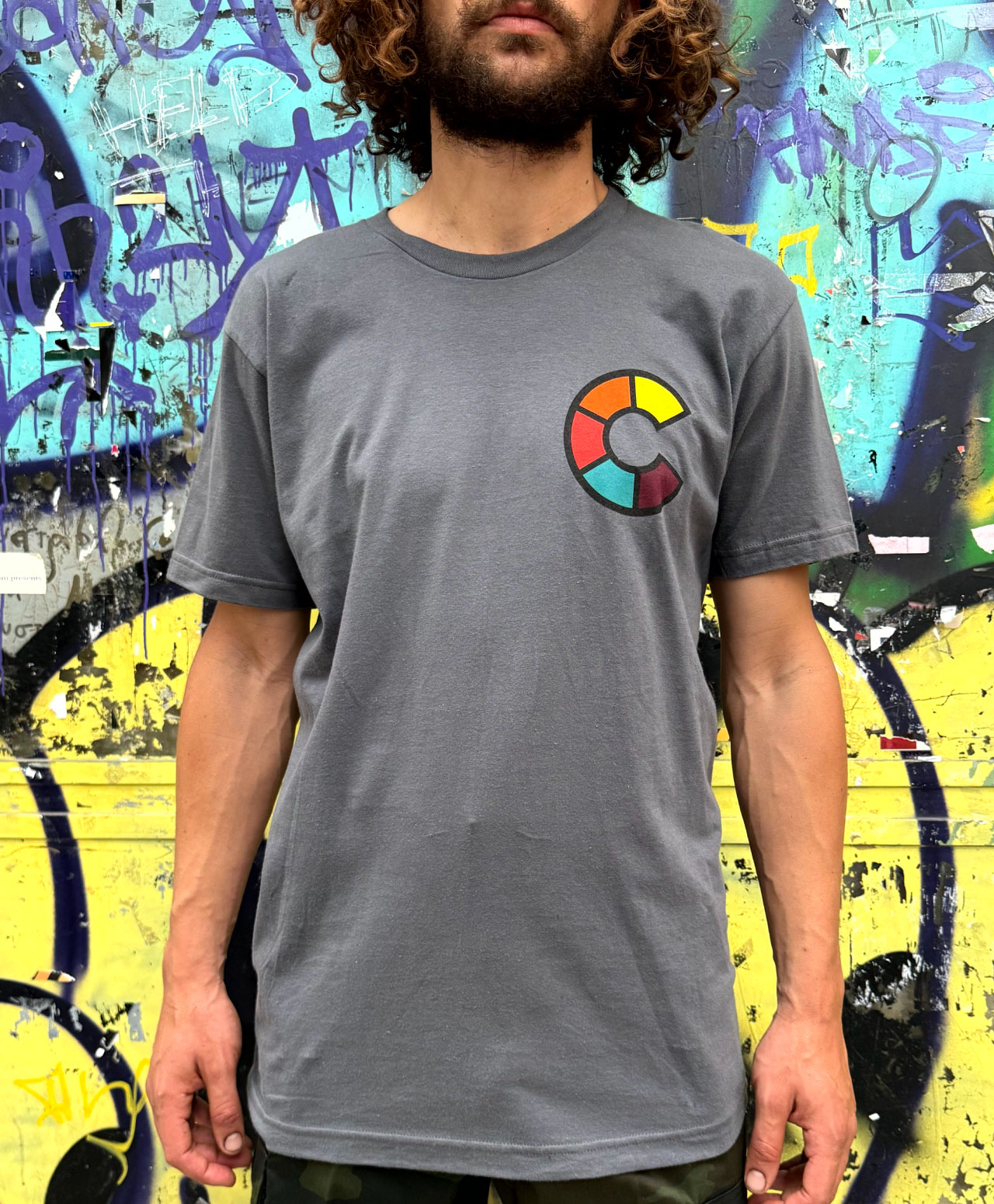 OG COLOR CHEST TEE ASPHALT