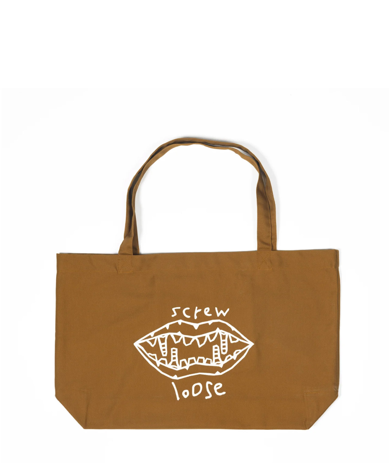 SCREW LOOSE LOGO TOTE BAG BROWN