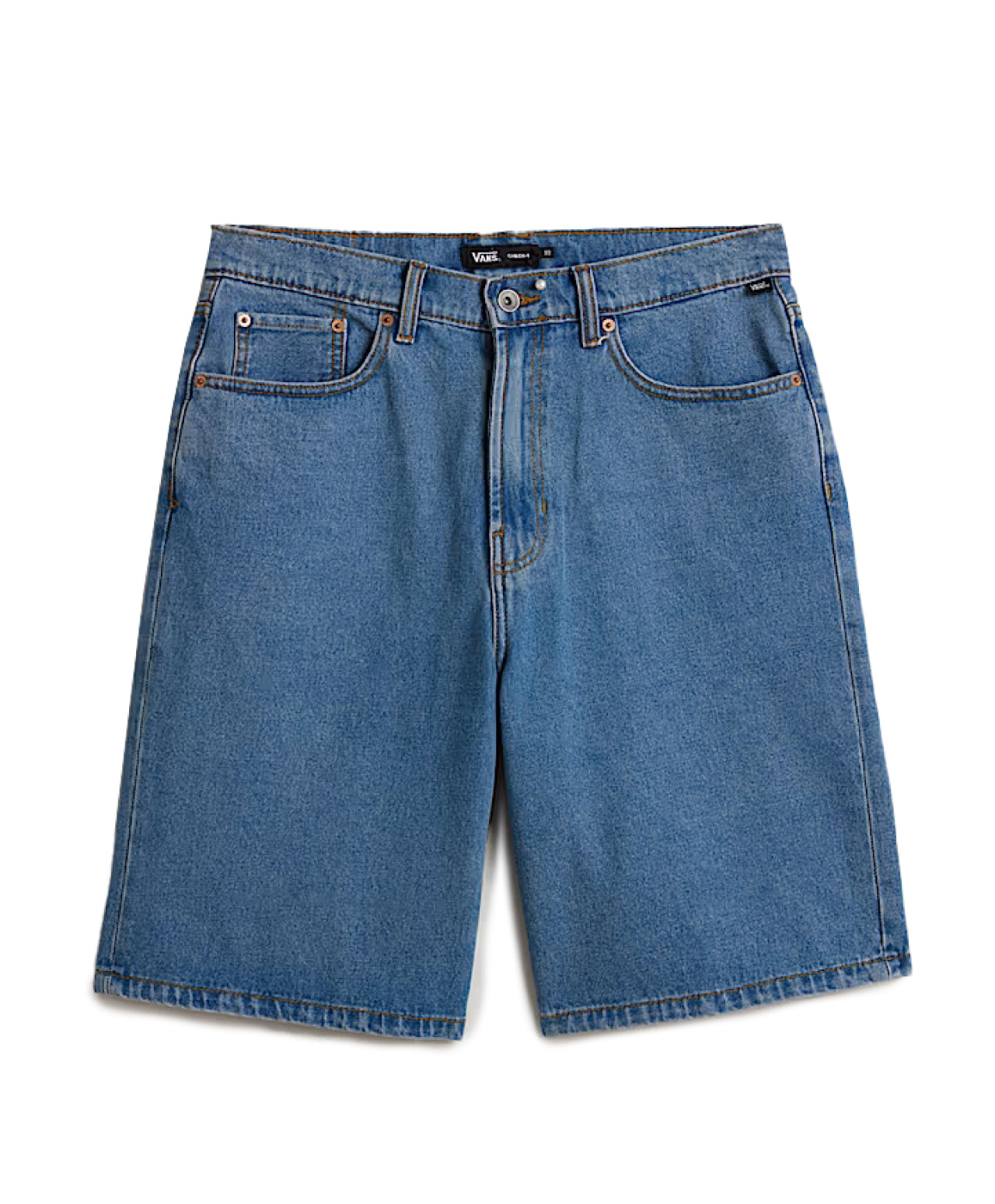 VANS CHECK-5 BAGGY DENIM SHORTS BLUE