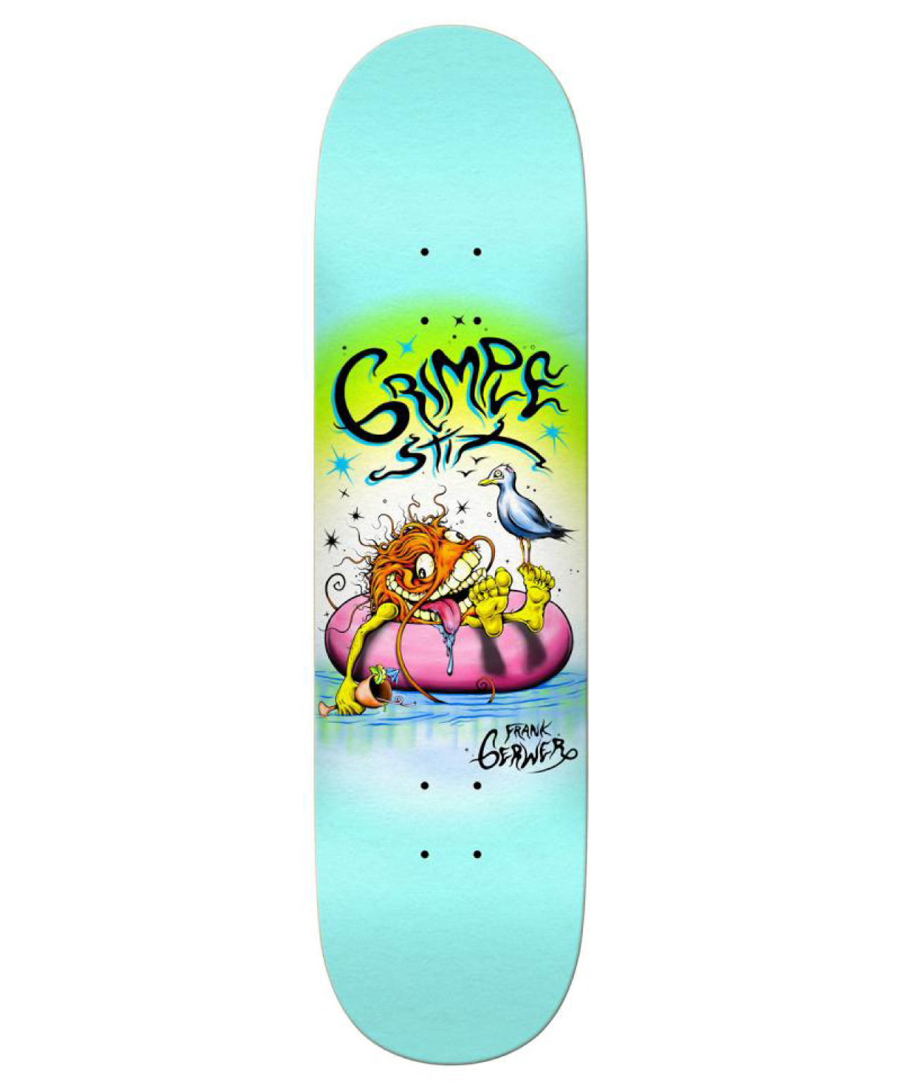 ANTIHERO GERWER GRIMPLE BEACH SKATE DECK 8.25 BLUE