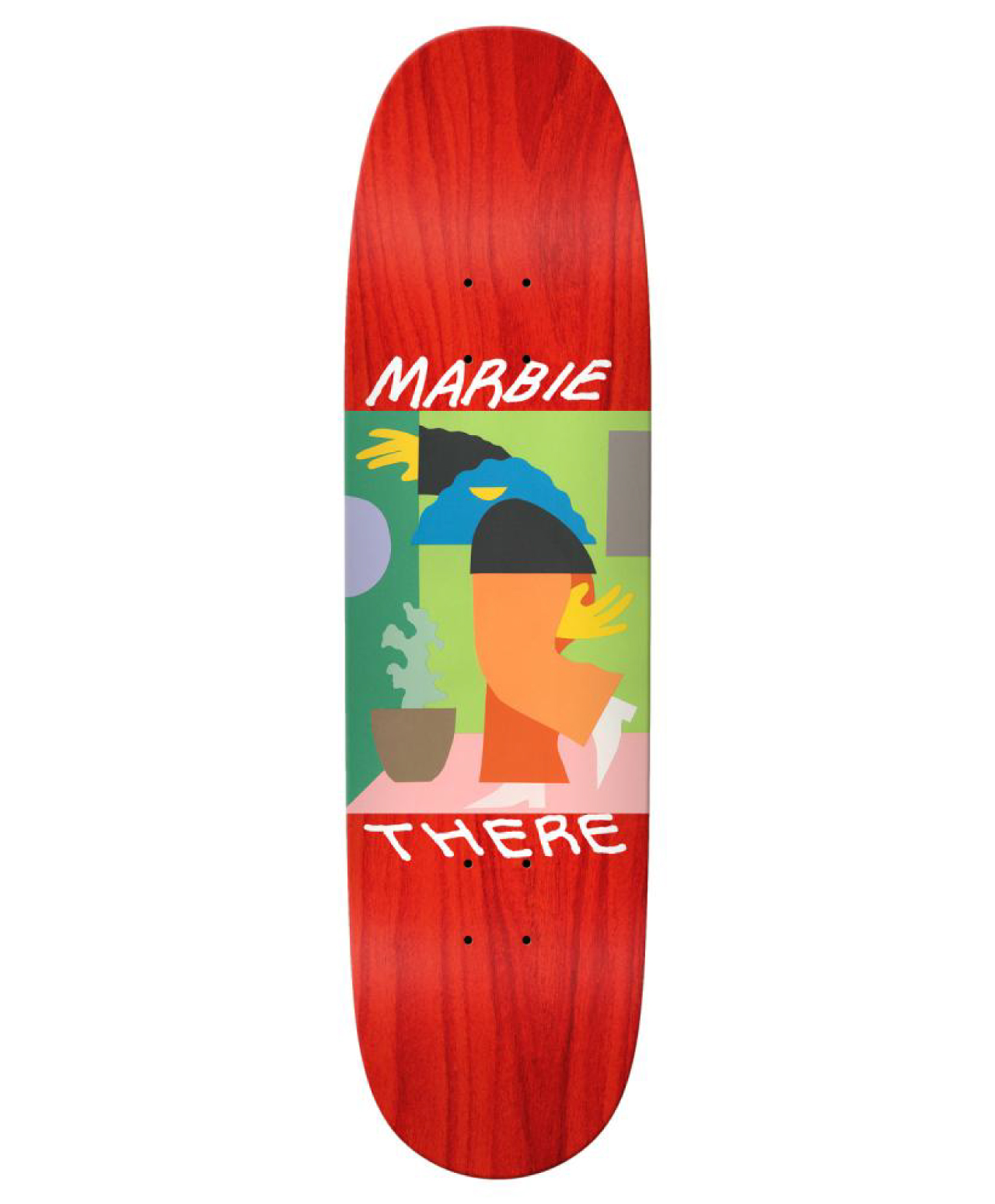 THERE MARBIE TRYING TO BE COOL SKATE DECK 8.5 RED