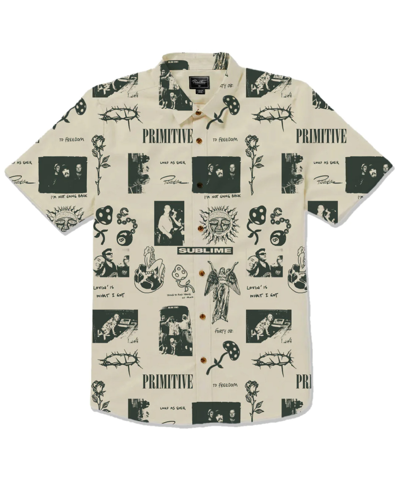 PRIMITIVE X SUBLIME MOSAIC WOVEN SHIRT CREAM