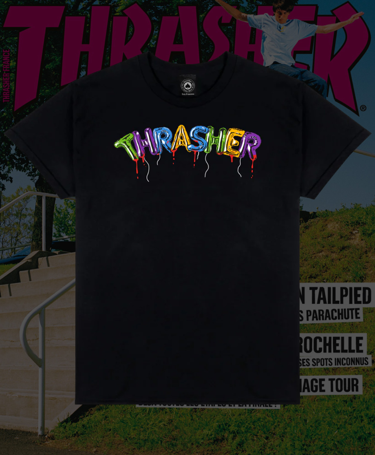 THRASHER BALLOONS TEE BLACK