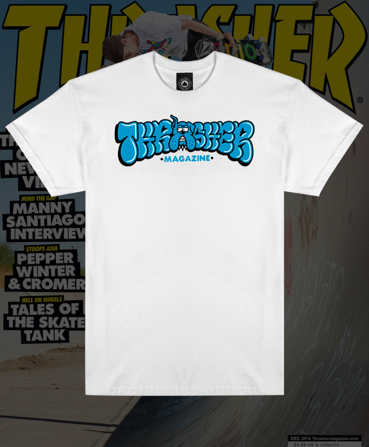 THRASHER BULLY TEE WHITE