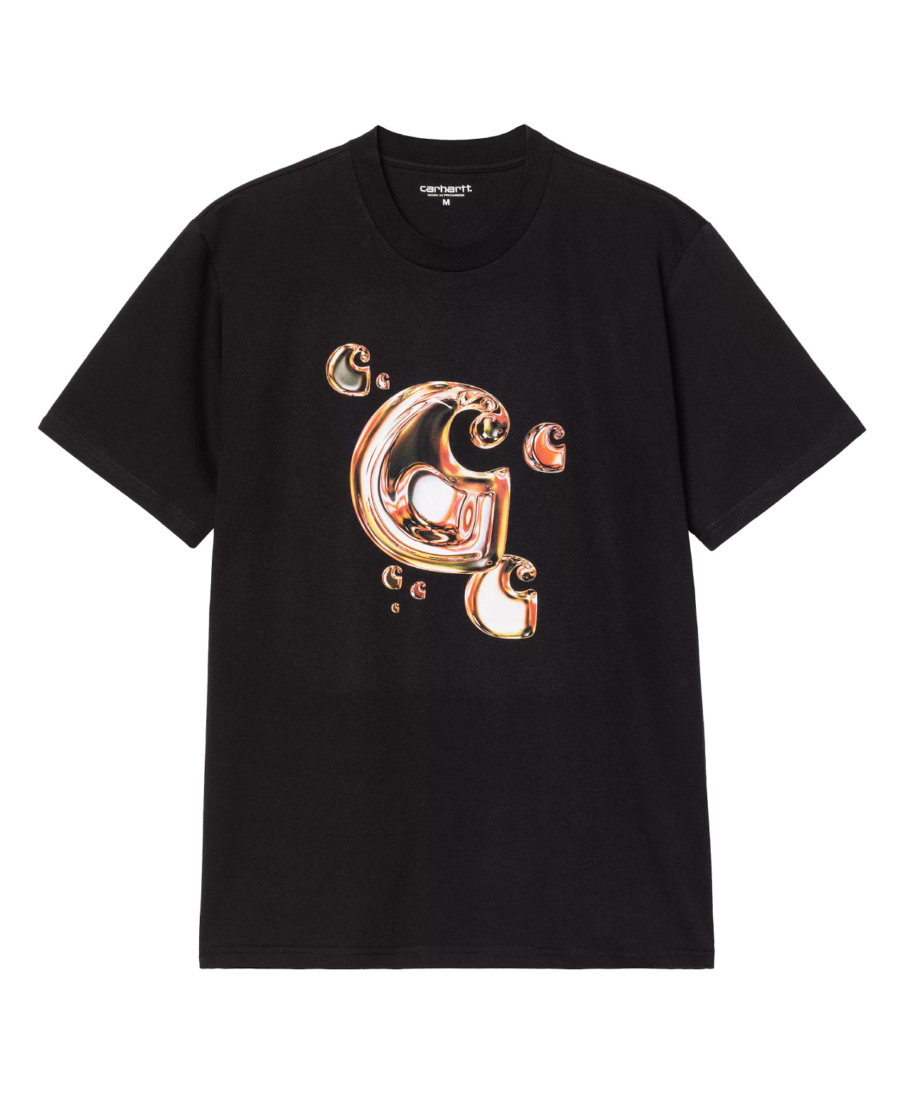 CARHARTT WIP SOLAR CHROME C-LOGO TEE BLACK