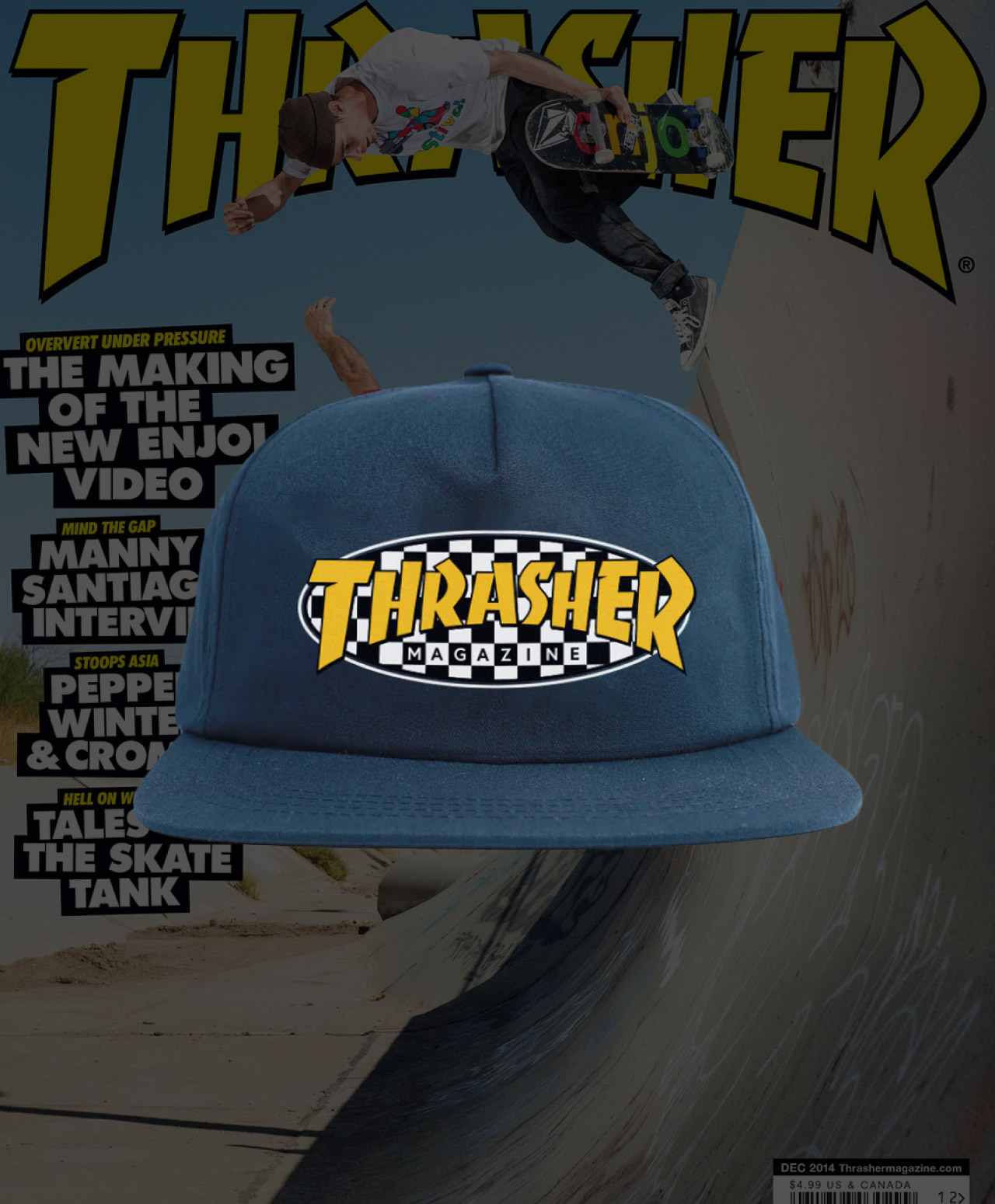 THRASHER CHECKERED OVAL SNAPBACK NAVY