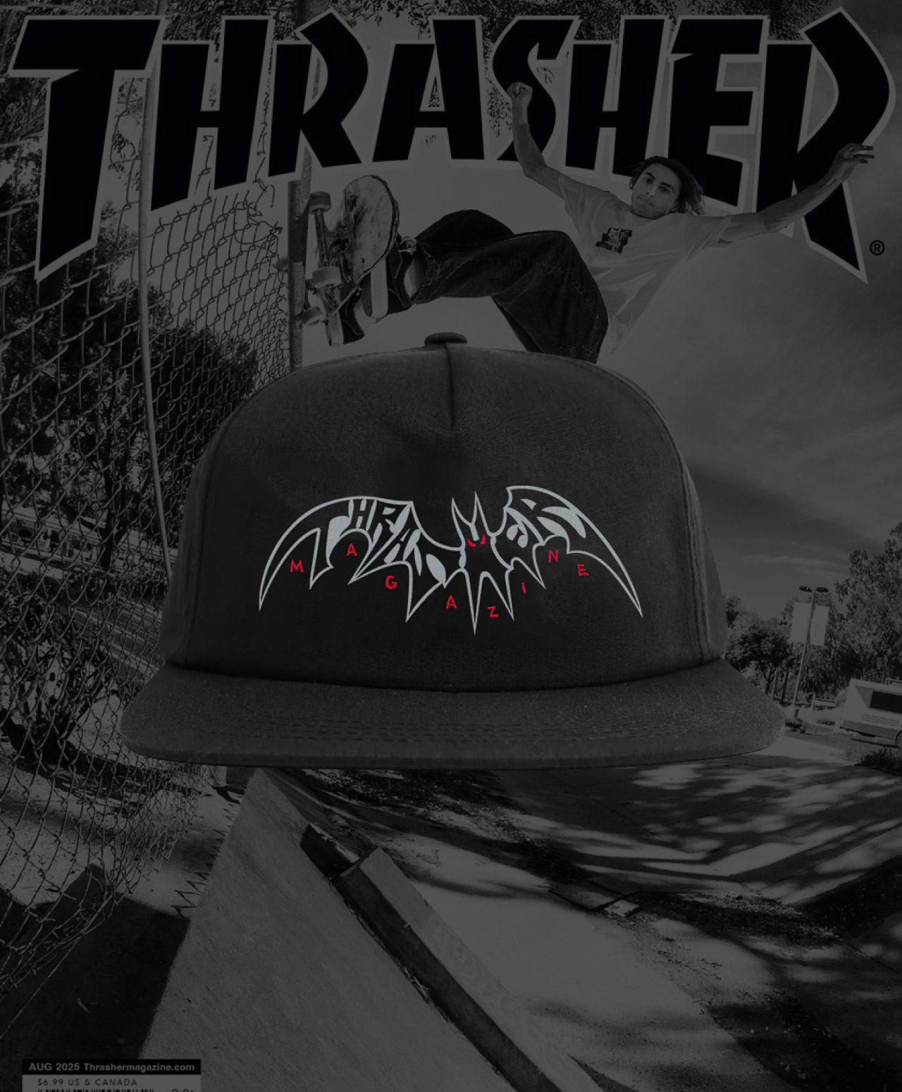 THRASHER SKY RAT BY NECKFACE SNAPBACK BLACK