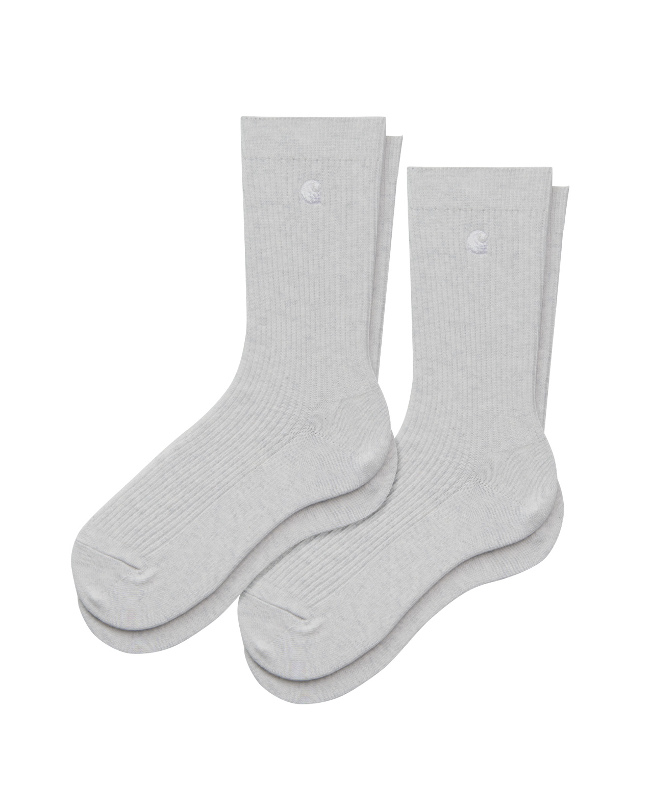 CARHARTT WIP MADISON 2-PACK SOCKS ASH HEATHER/WHITE