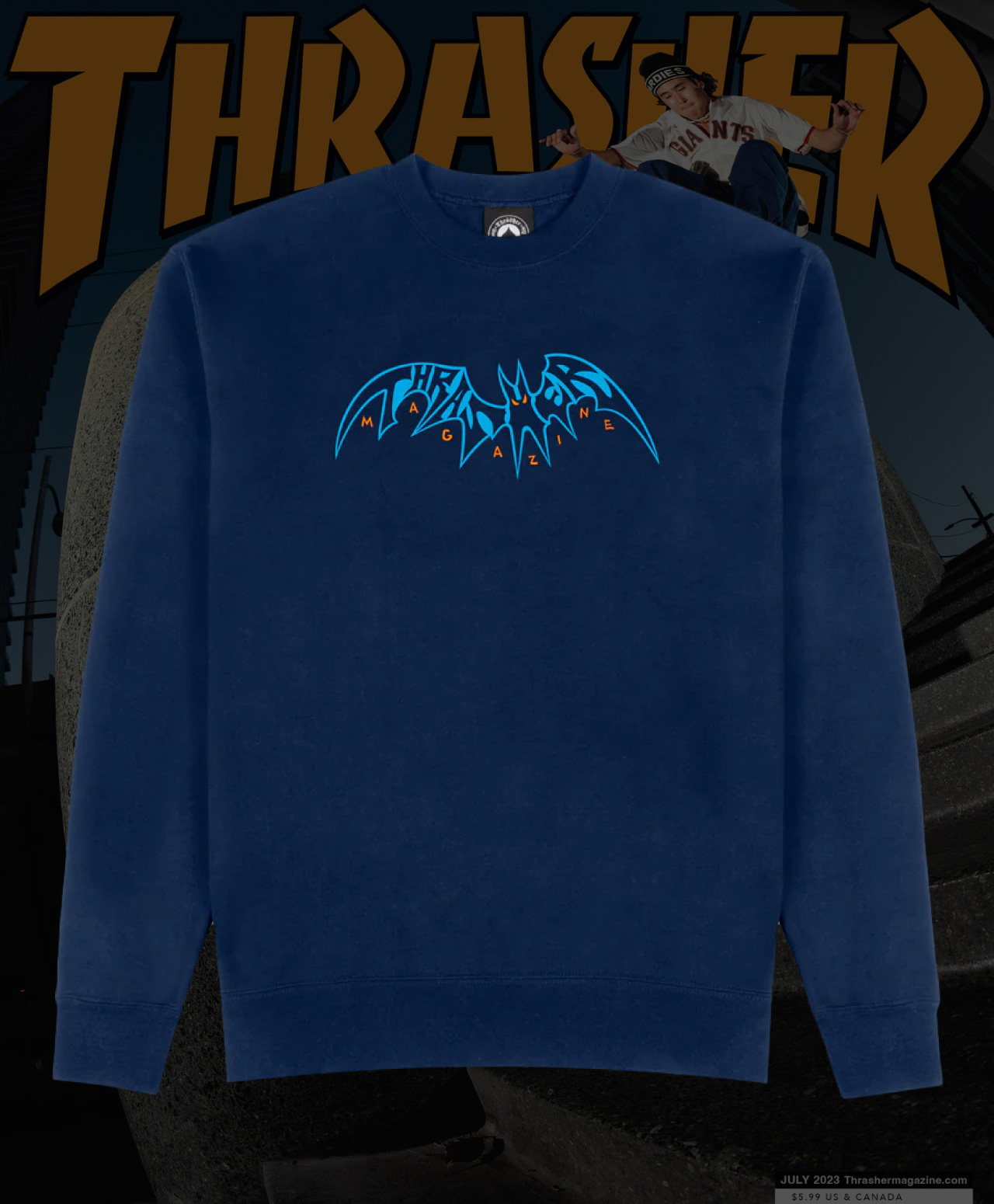 THRASHER SKY RAT BY NECKFACE CREW NAVY