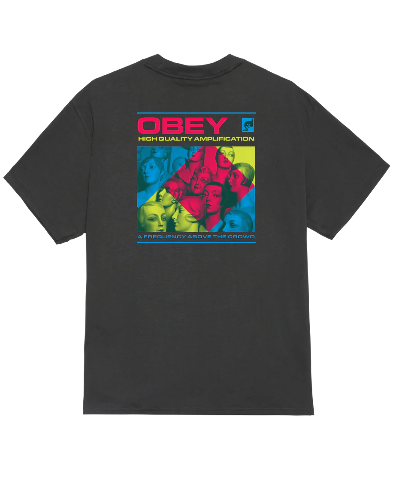 OBEY HIGH QUALITY AMPLIFICATION TEE VINTAGE BLACK
