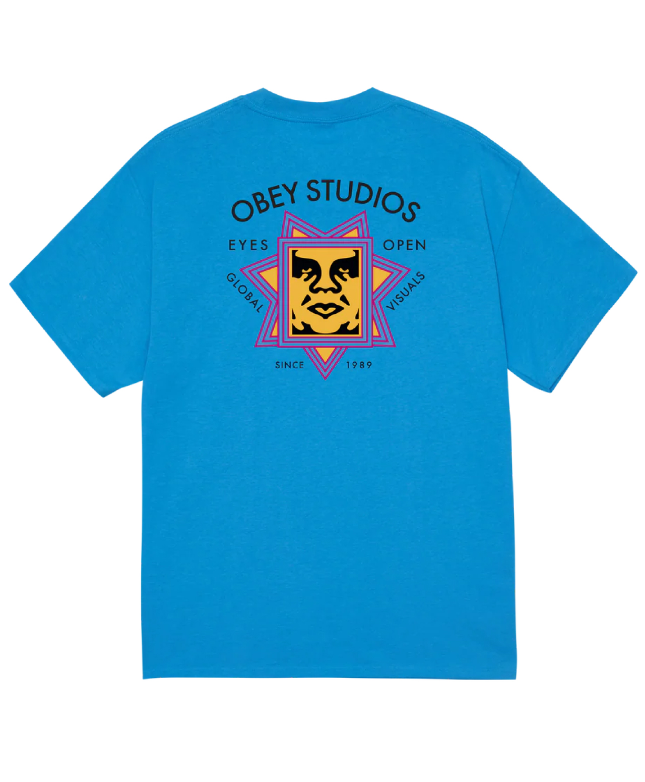 OBEY GLOBAL VISUALS TEE AZURE BLUE