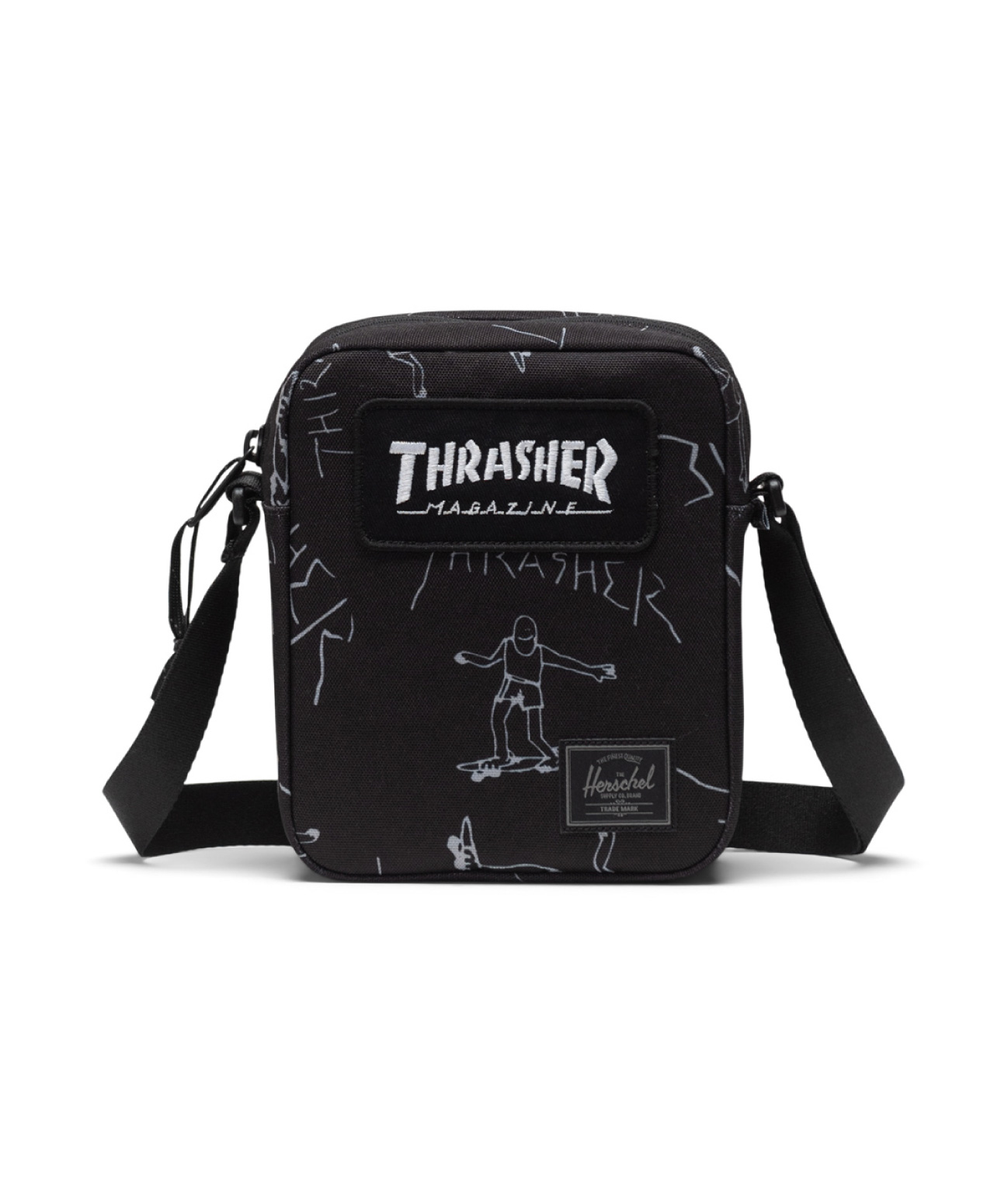 HERSCHEL X THRASHER GONZ HERITAGE CROSSBODY BAG BLACK