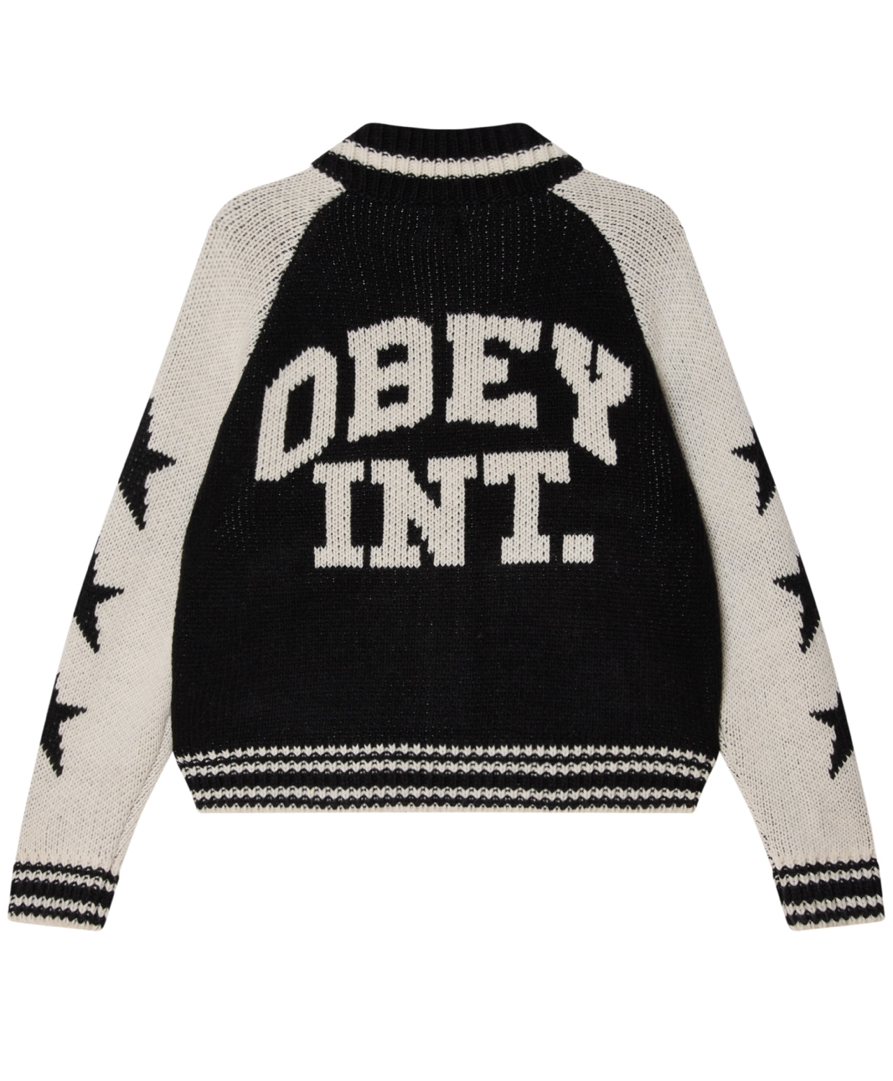 OBEY INTERNATIONAL COWICHAN SWEATER BLACK