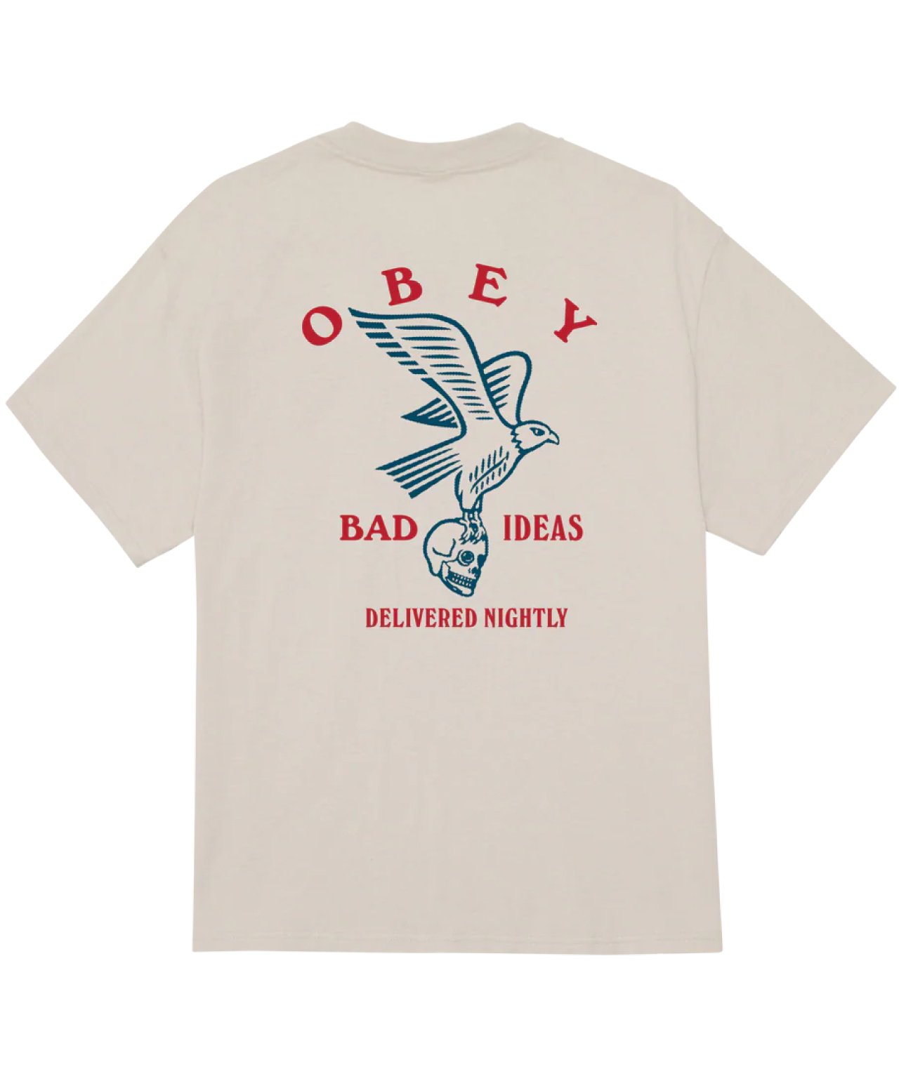 OBEY BAD IDEAS EAGLE TEE SILVER GREY
