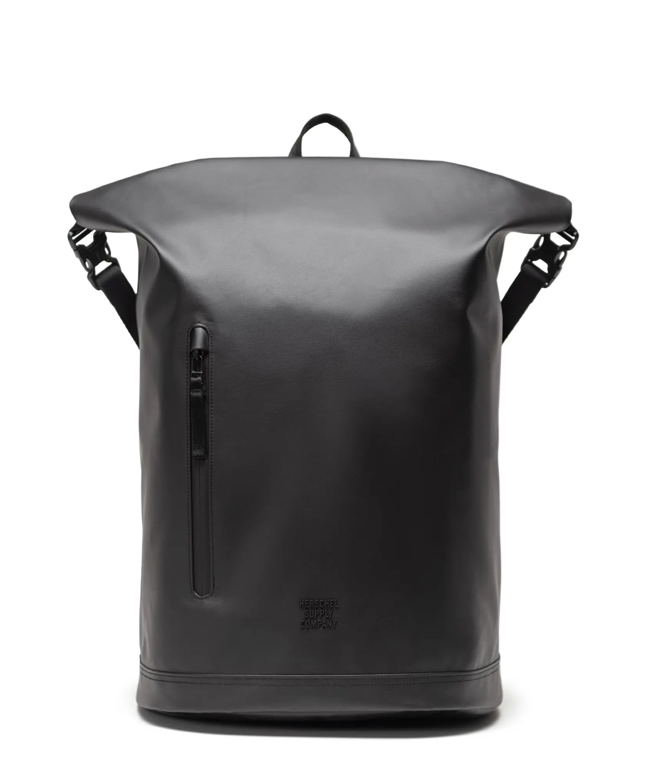HERSCHEL ROLL TOP WEATHER RESISTANT BACKPACK BLACK